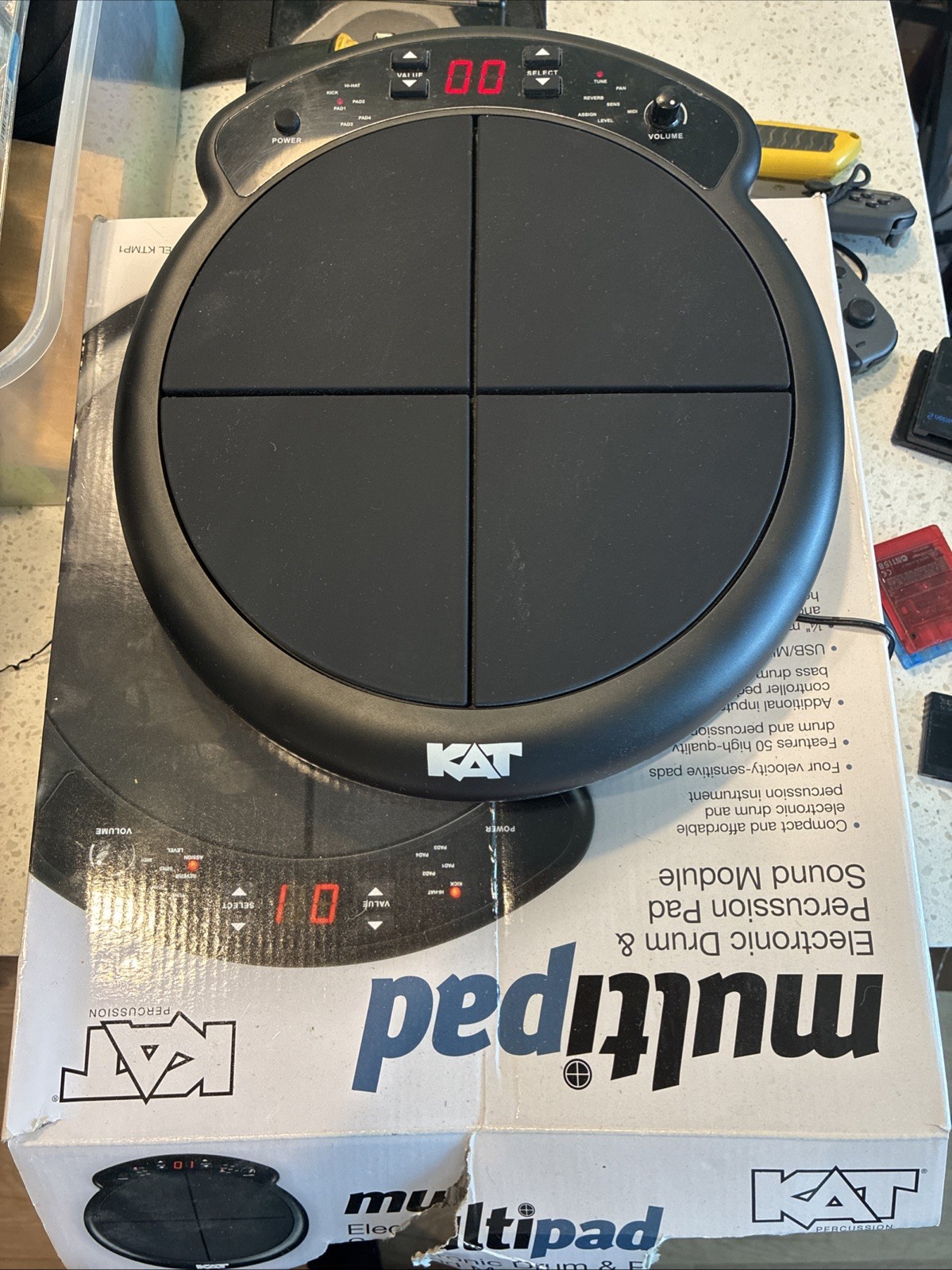 KAT Percussion KTMP1 Multipad Drum and Percussion Pad With Power Cord Very Clean