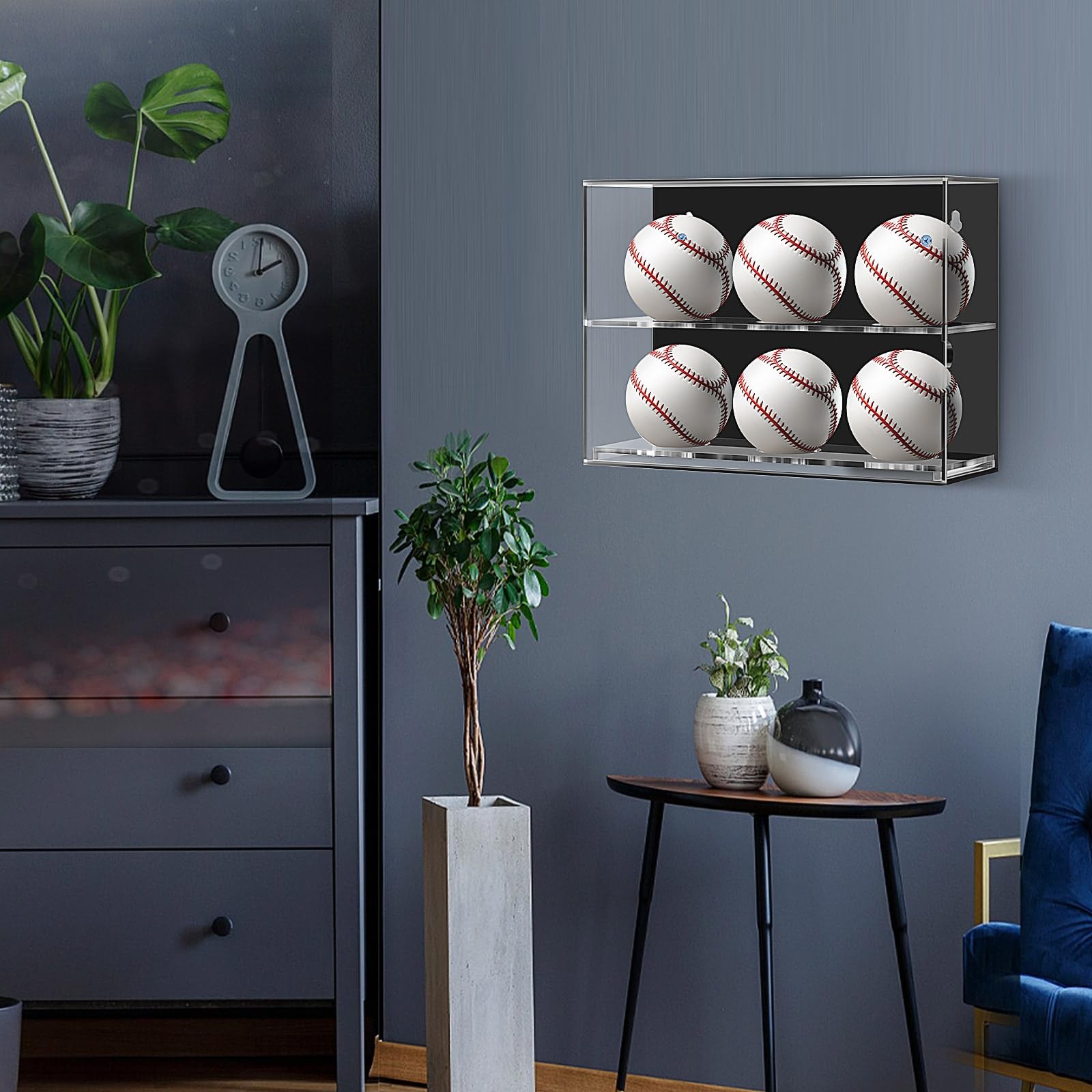 Colingmill Acrylic Baseball Display Case Wall Mounted Holder Clear
