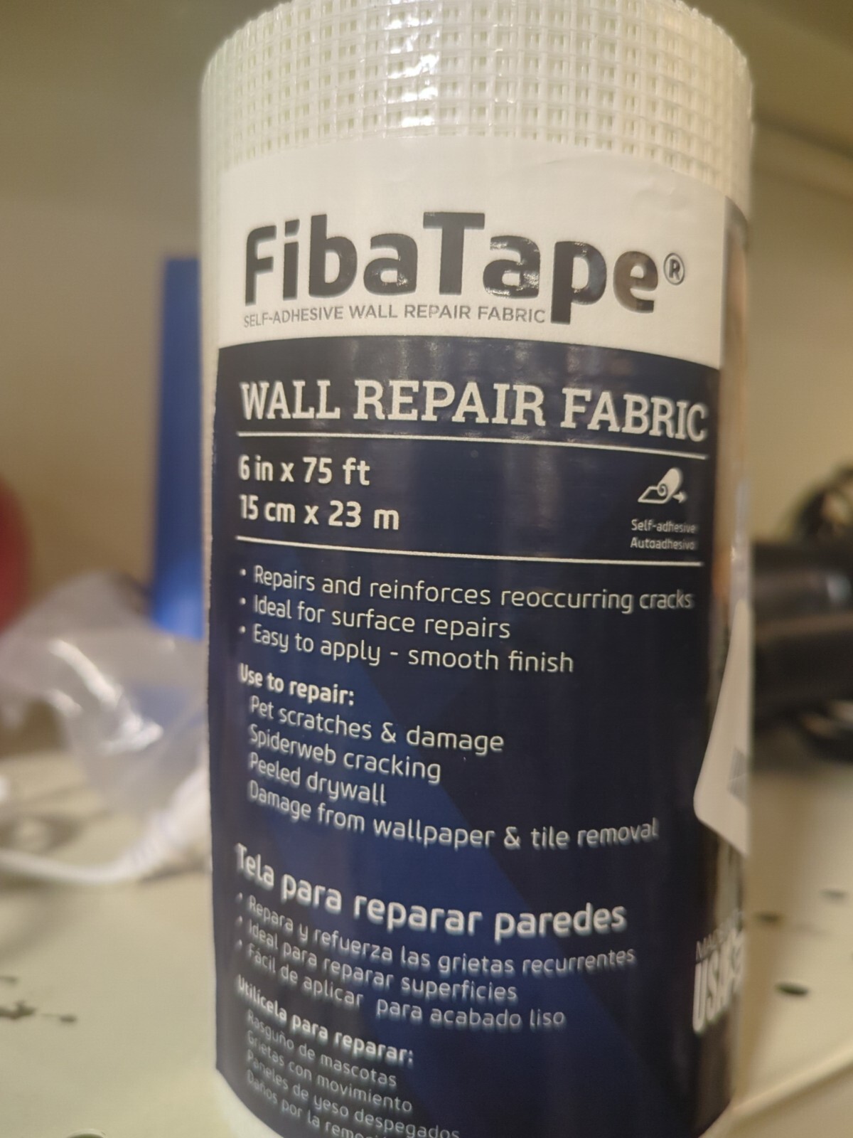 FibaTape Self-Adhesive Wall Repair Fabric - 6 in x 75 ft - 15 cm x 23 m