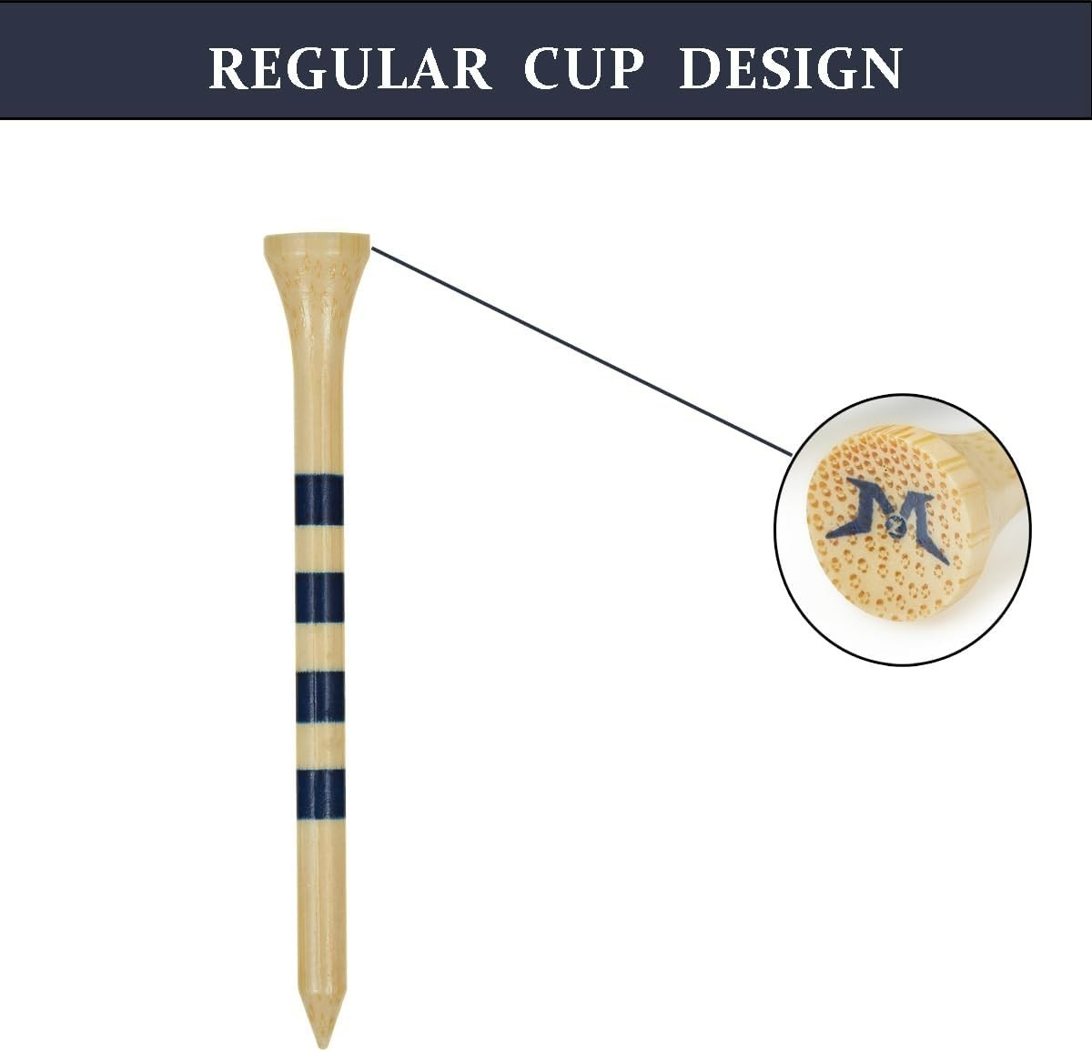 High-Performance Golf Tees in Bamboo 50-Pack | Customizable Height Options