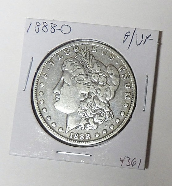 1888-O Morgan Silver Dollar F/VF Cleaned New Orleans Mint Coin (11825)