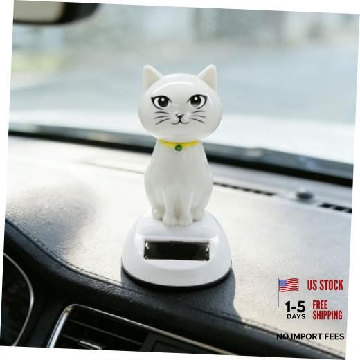 Cat Solar Powered Decoration - Cute Swing Animal Dancing Dolls Car OpenEyes