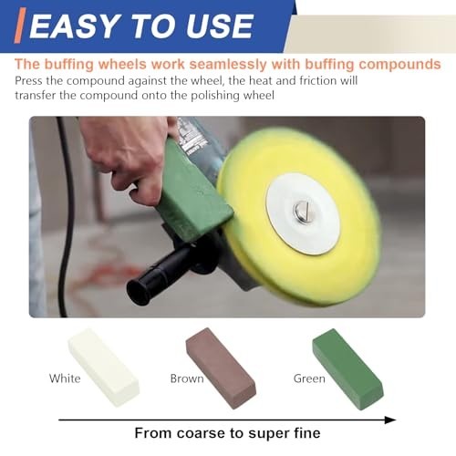 8" Airway Buffing Wheel Kit - 9 Pcs Polishing Wheels & Compound for Angle Grinde