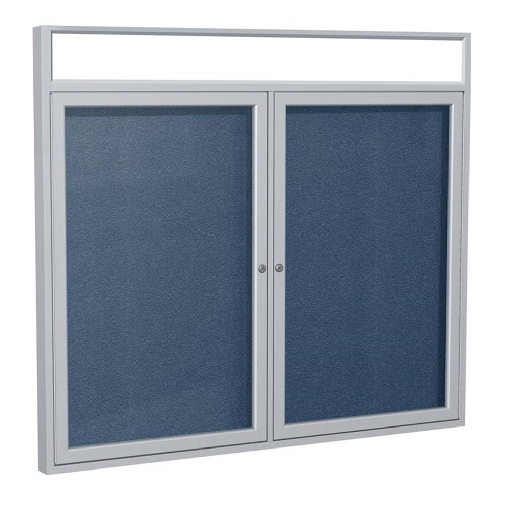Ghent's Vinyl 48" x 60" 2 Door Enclosed Bulletin Board in Navy