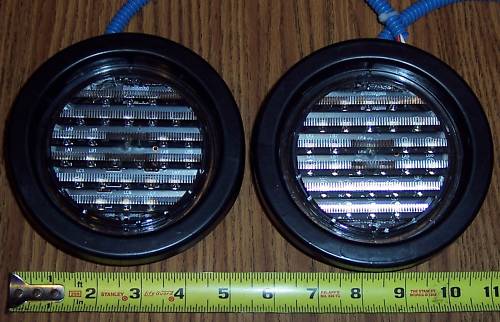 2ea DIALIGHT 4" ROUND LED BACK-UP LIGHTS 12V W/ GROMMETS~TRUCK TRAILER, VAN, BUS