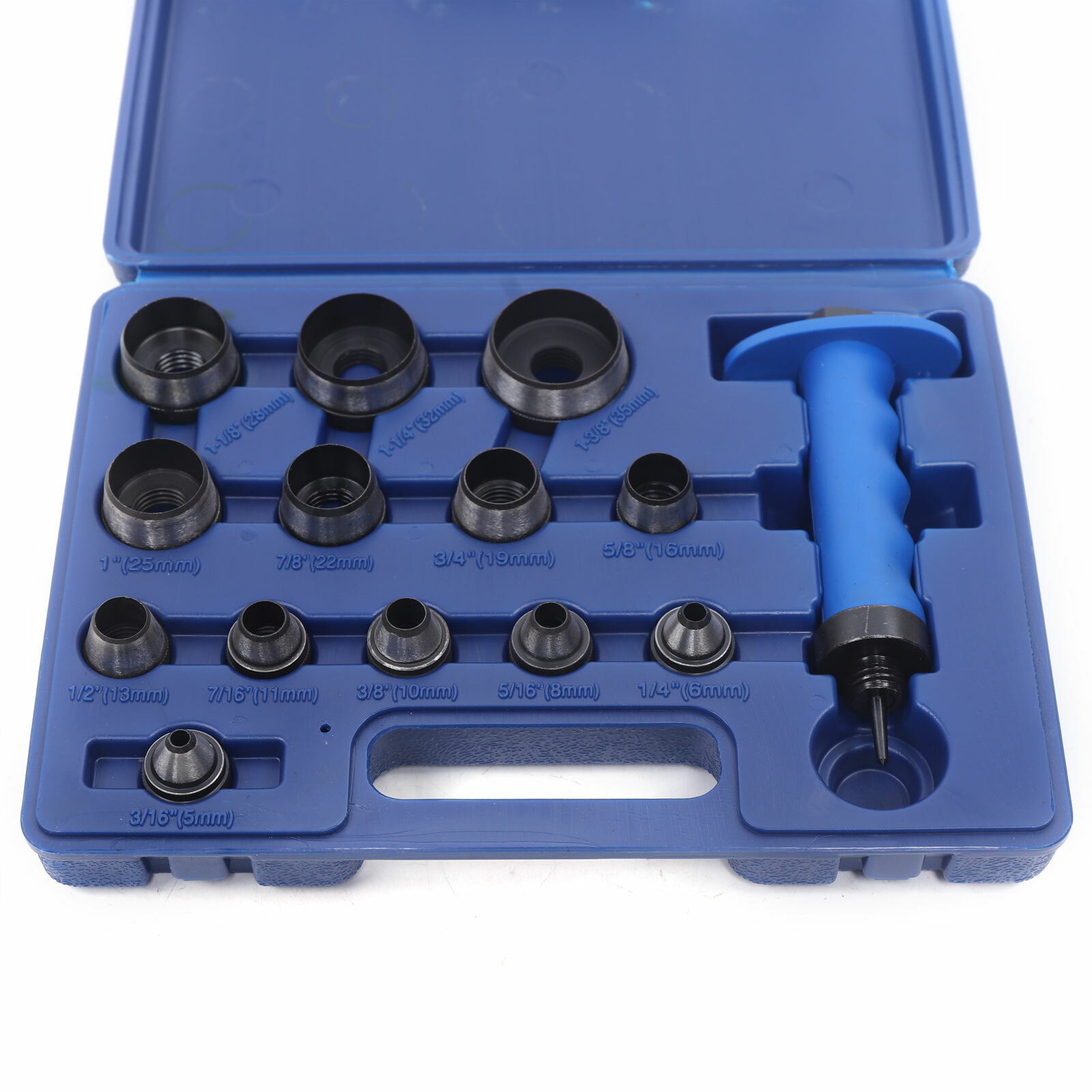 Steel 13-in-1 Hollow Punch Set Heavy Duty Gaskets Leather Rubber Hole Case 1.3kg