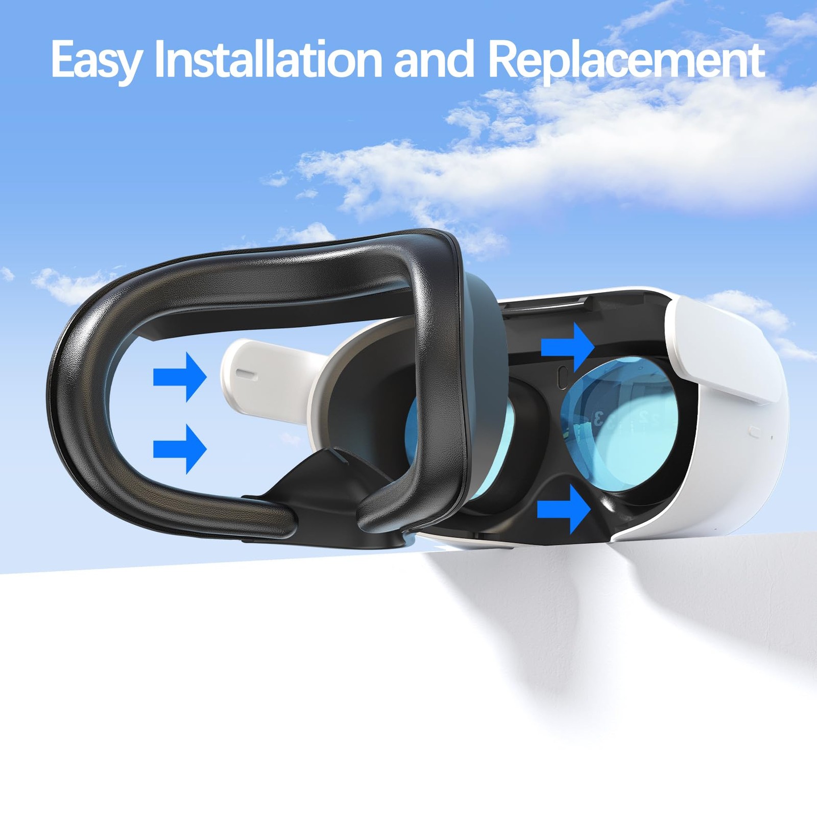 Face Cushion Pad for Meta Quest 2 VR Facial Interface Replacement PU Leather