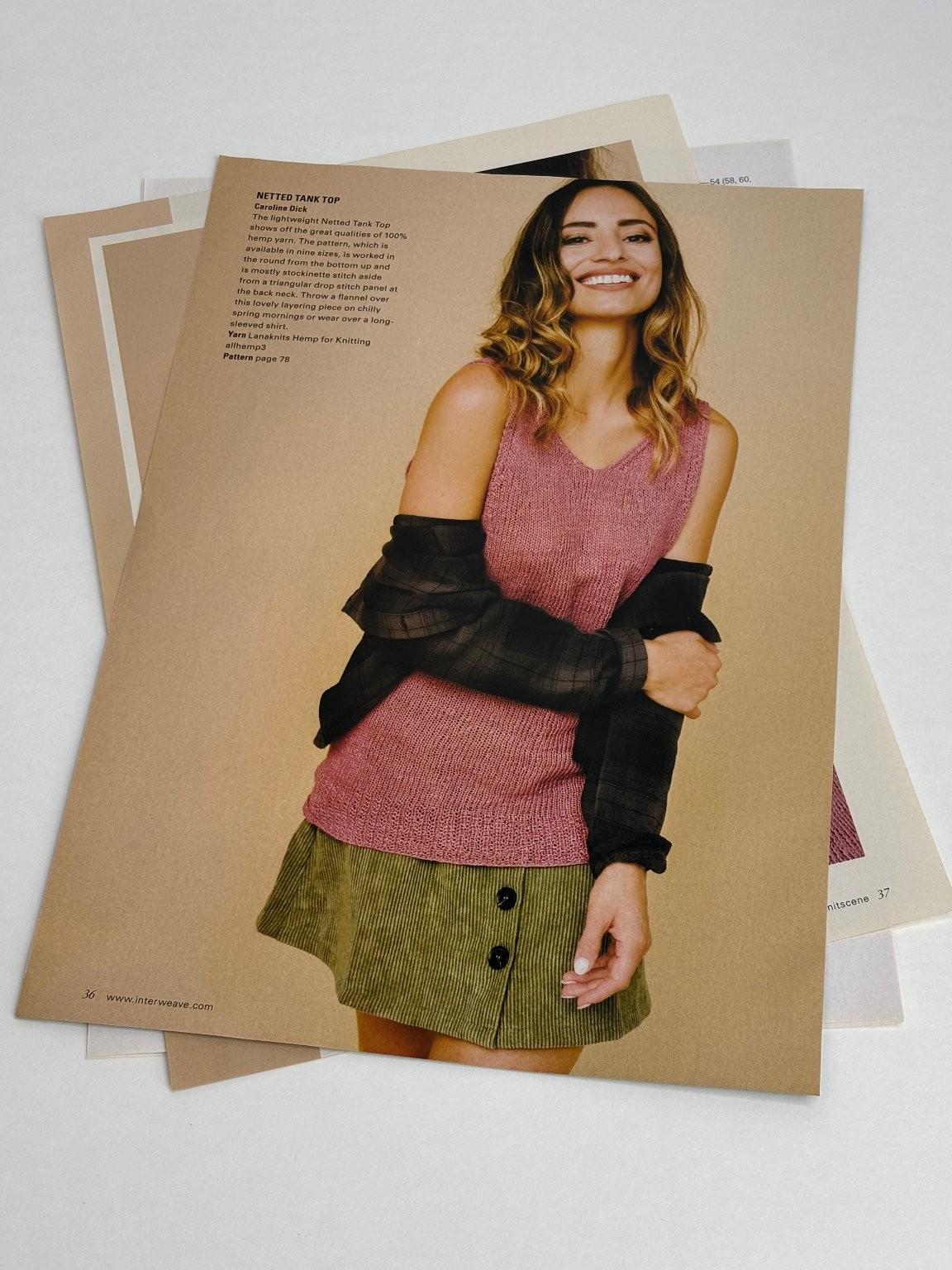 Interweave knitscene Netted Tank Top Knitting Pattern Spring Magazine Pages