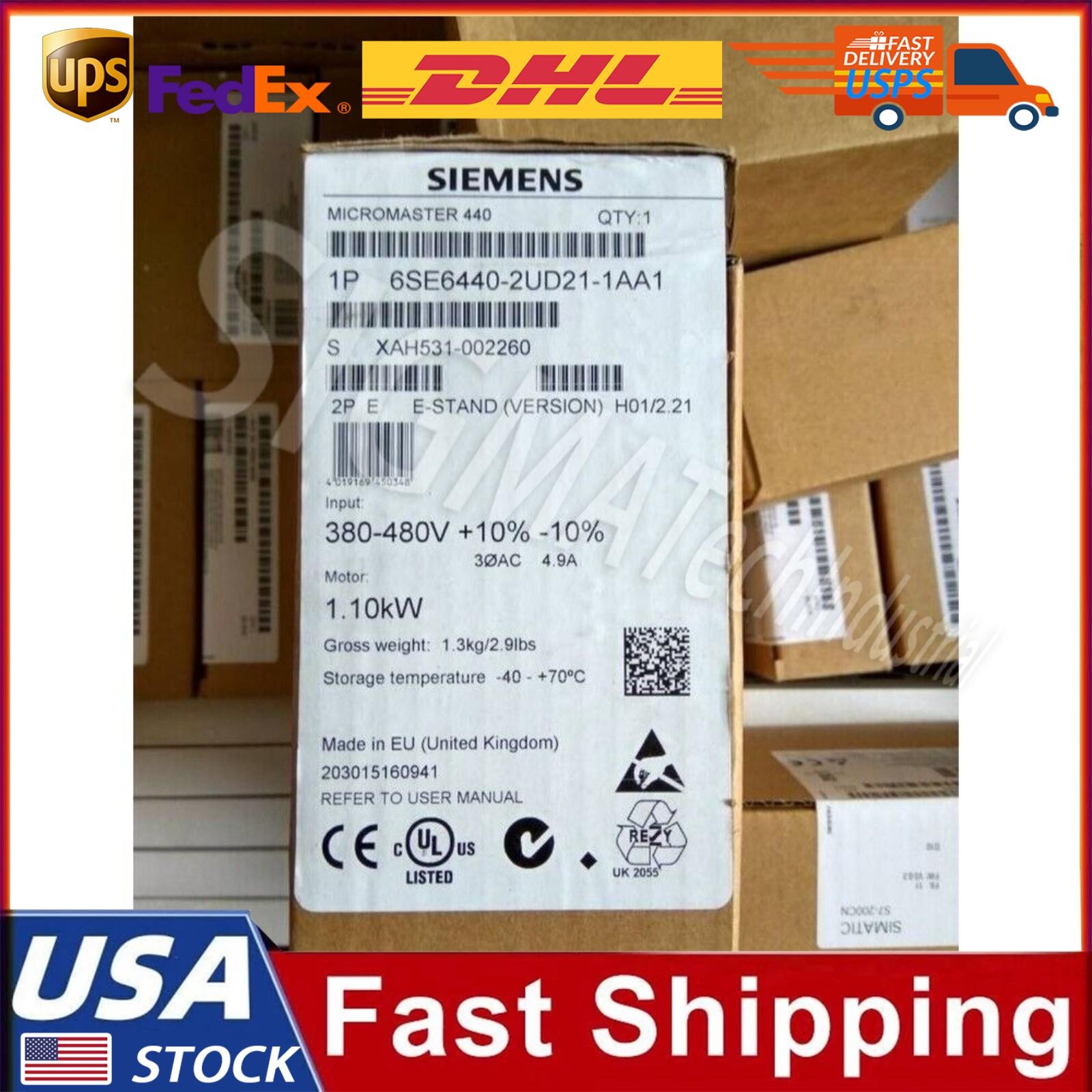 New Siemens 6SE6440-2UD21-1AA1 6SE6 440-2UD21-1AA1 1 Year Warranty Fast Shipping