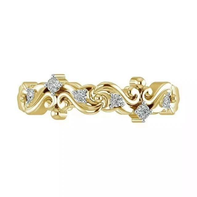 Round Cut Lab Created Diamond Womens 14K Yellow Gold Plated Adjustable Toe Ring