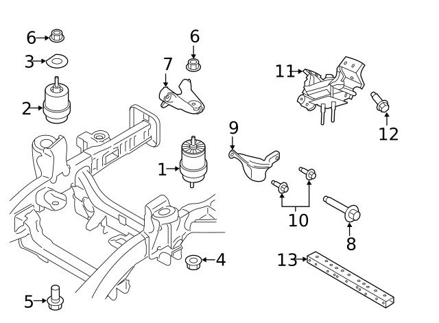 Genuine Ford Bronco Engine Support Nut W716545-S439L