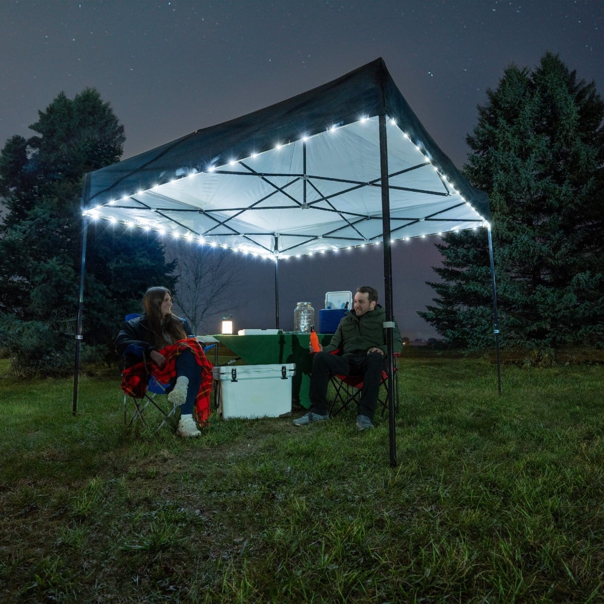 CanopyBrightz LED Tent Lights – 40ft String 10x10 Tents White