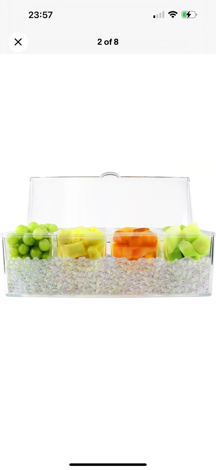 Ice Chilled Condiment Caddy with 5 Containers(17 Fl Oz), Condiment Server w