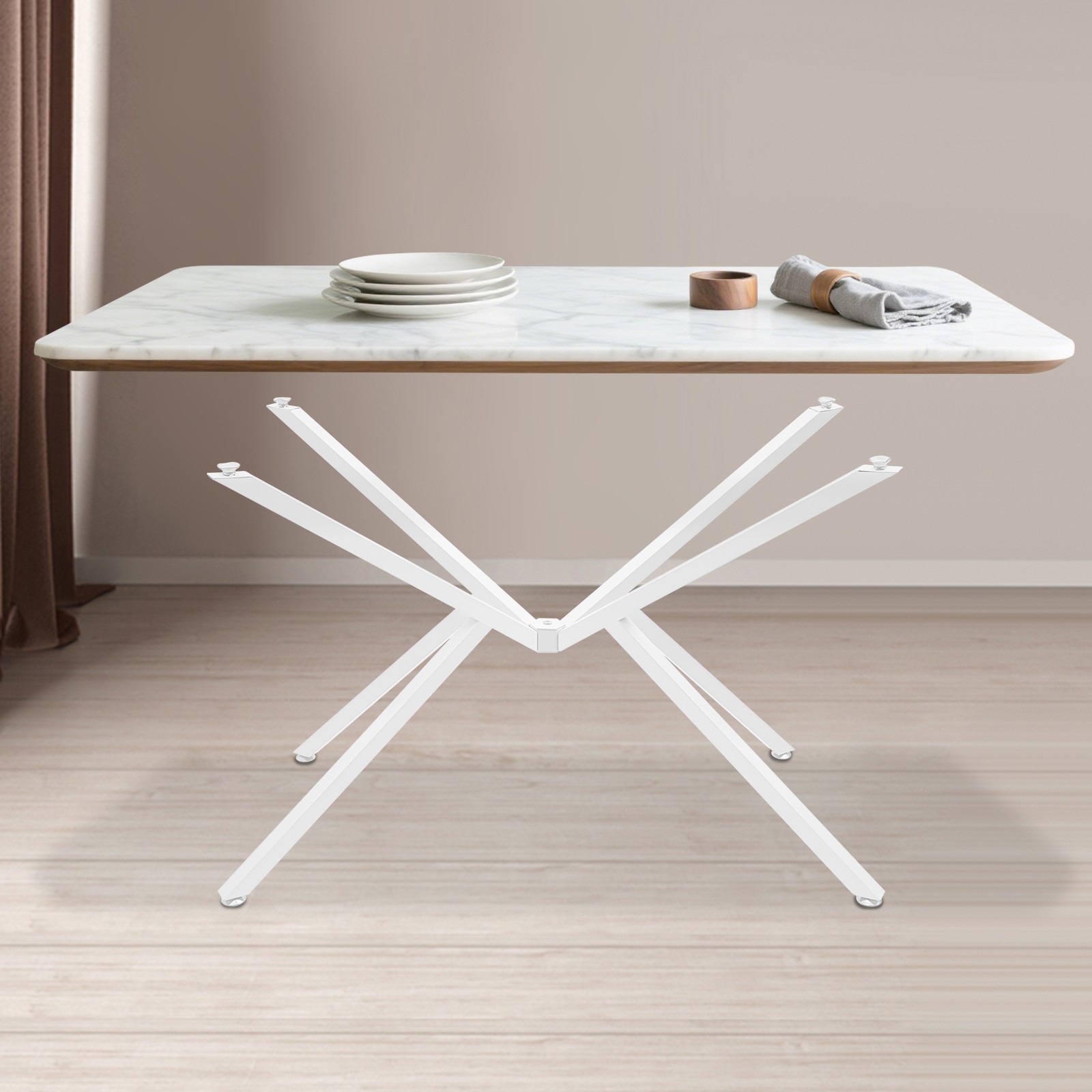 Modern Metal Table Legs - Adjustable Crossed-Leg Design for Furniture