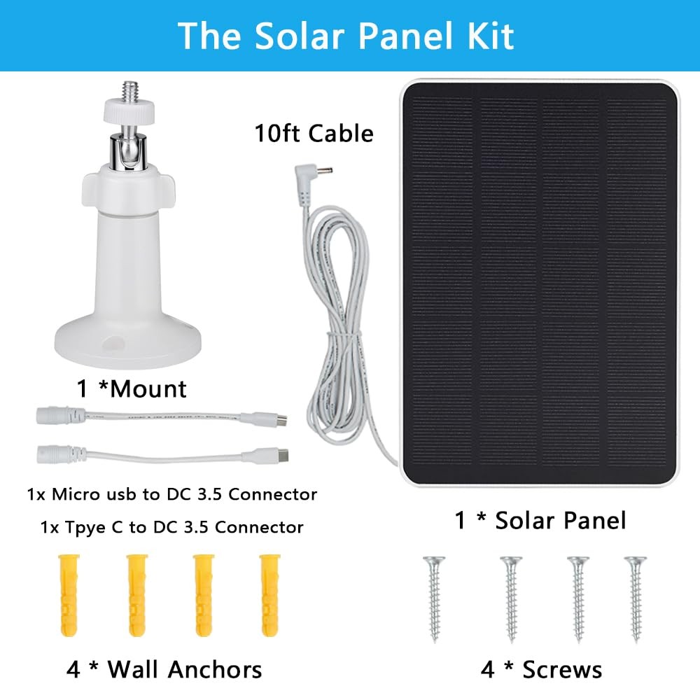 Bird Feeder Camera Solar Panel Replacement Compatible with HARYMOR, NETVUE,...