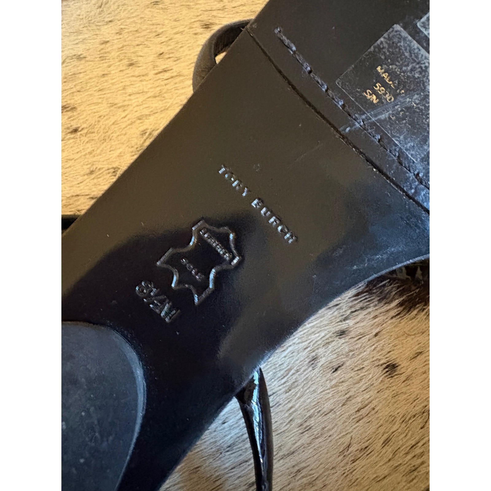 TORY BURCH Split Mignon Multi strap Sandals Size 8.5 In Black