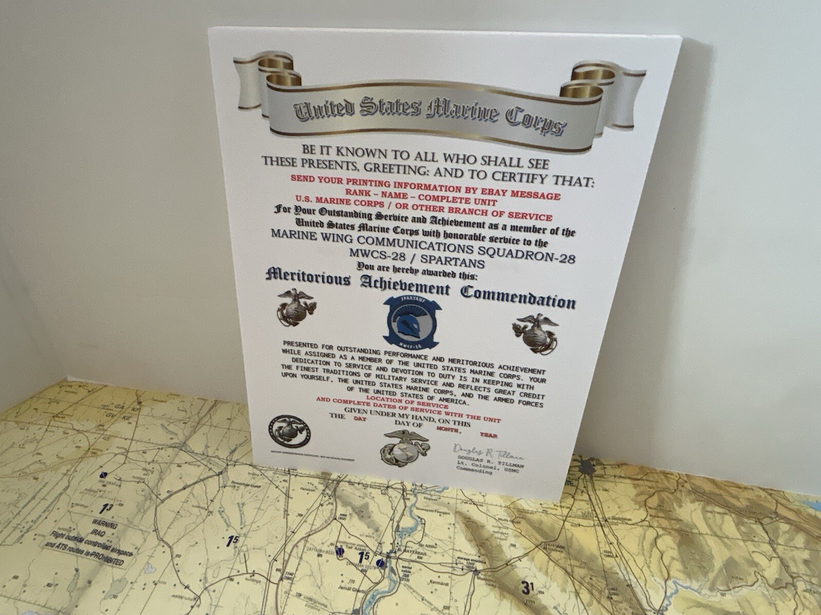 U.S.M.C. / WING COMMUNICATIONS SQDN-28 / MERITORIOUS ACHIEVEMENT COMMENDATION