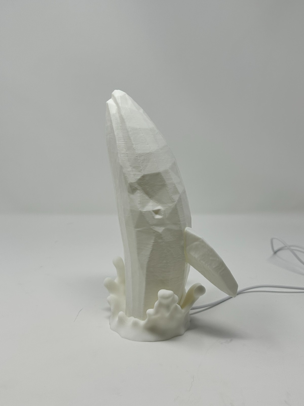 3D Printed Low Poly Whale Table Lamp, Night Light w/Single and Multi-Colored LED