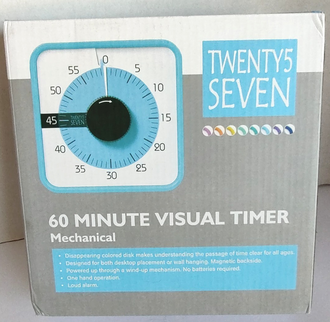 Twenty 5 Seven 60 Minute Visual Mechanical Timer Purple New in Box