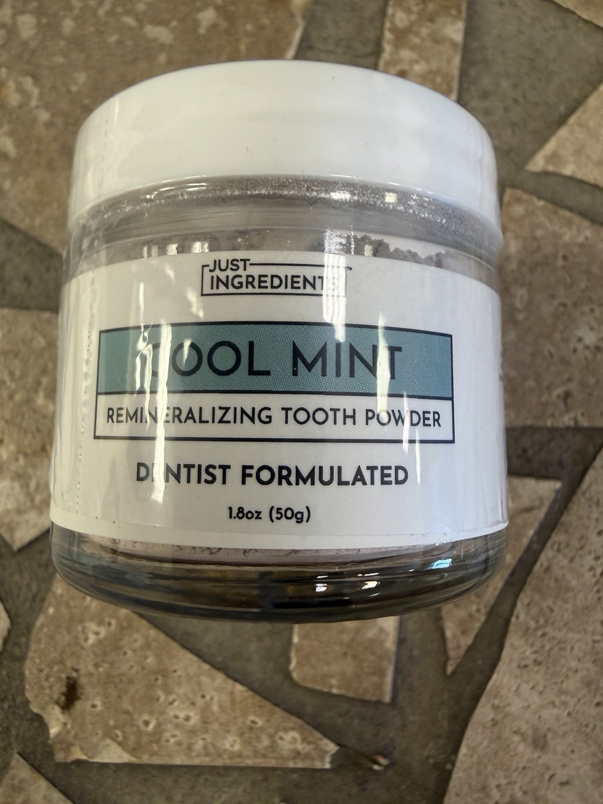 Just Ingredients Remineralizing Tooth Powder Cool Mint 1.8 oz NEW Sealed
