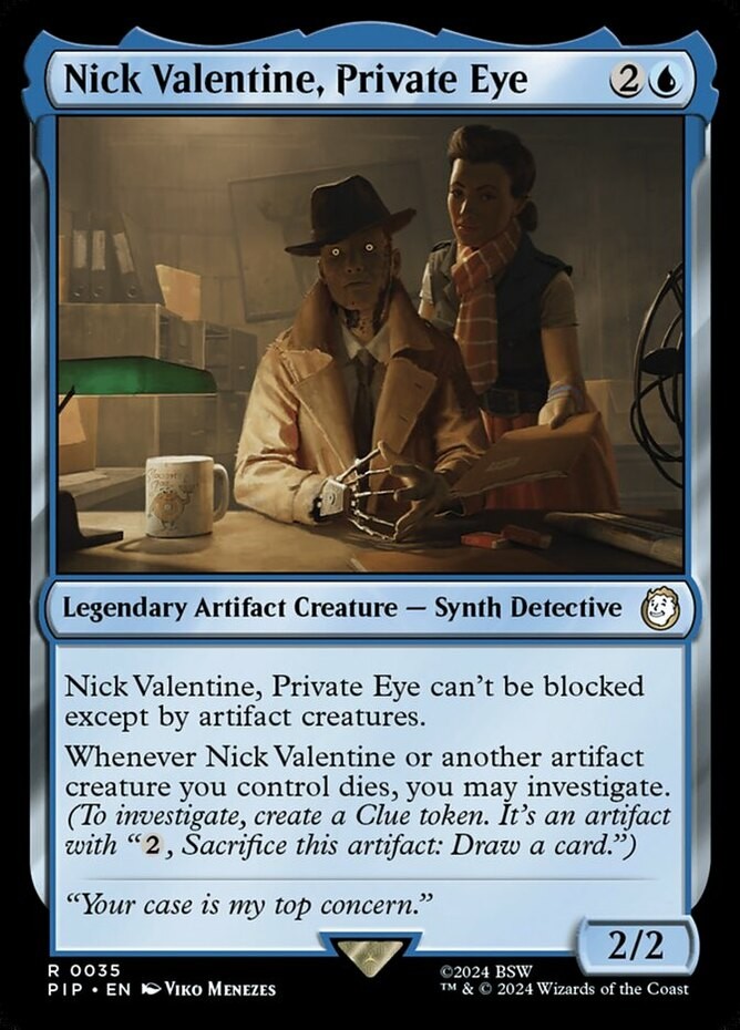 x1 Nick Valentine, Private Eye R MTG Universes Beyond: Fallout M/NM, English