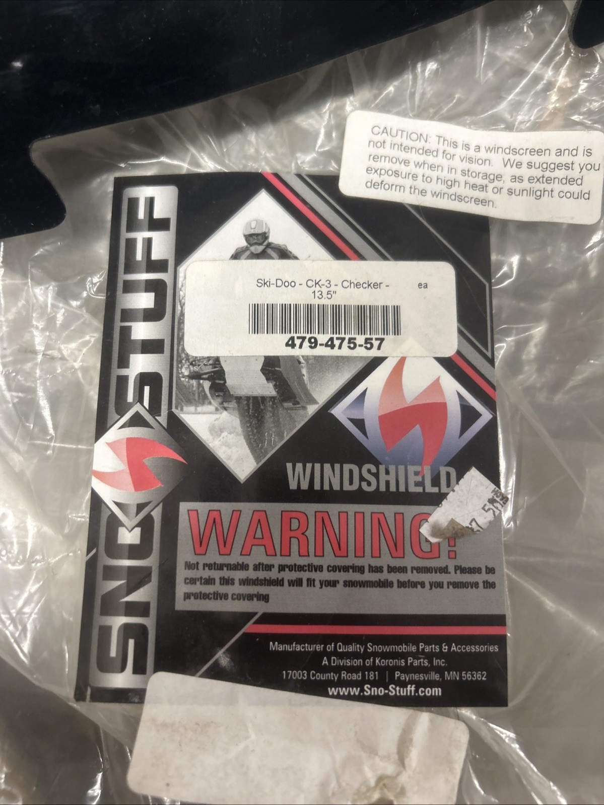 SNO Stuff - 479-475-57 - Flared Windshield, Med-Low - 13.5in.