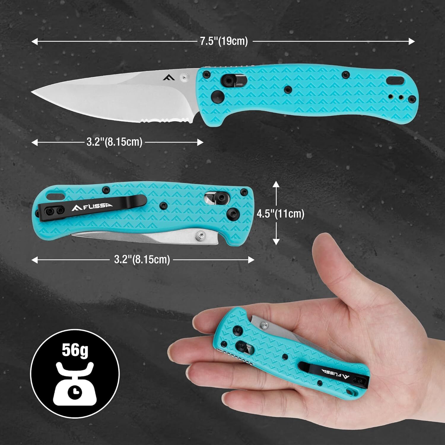 FLISSA 4.5"Folding Pocket Knife Lightweight EDC Pocket Knife with Axis Lock