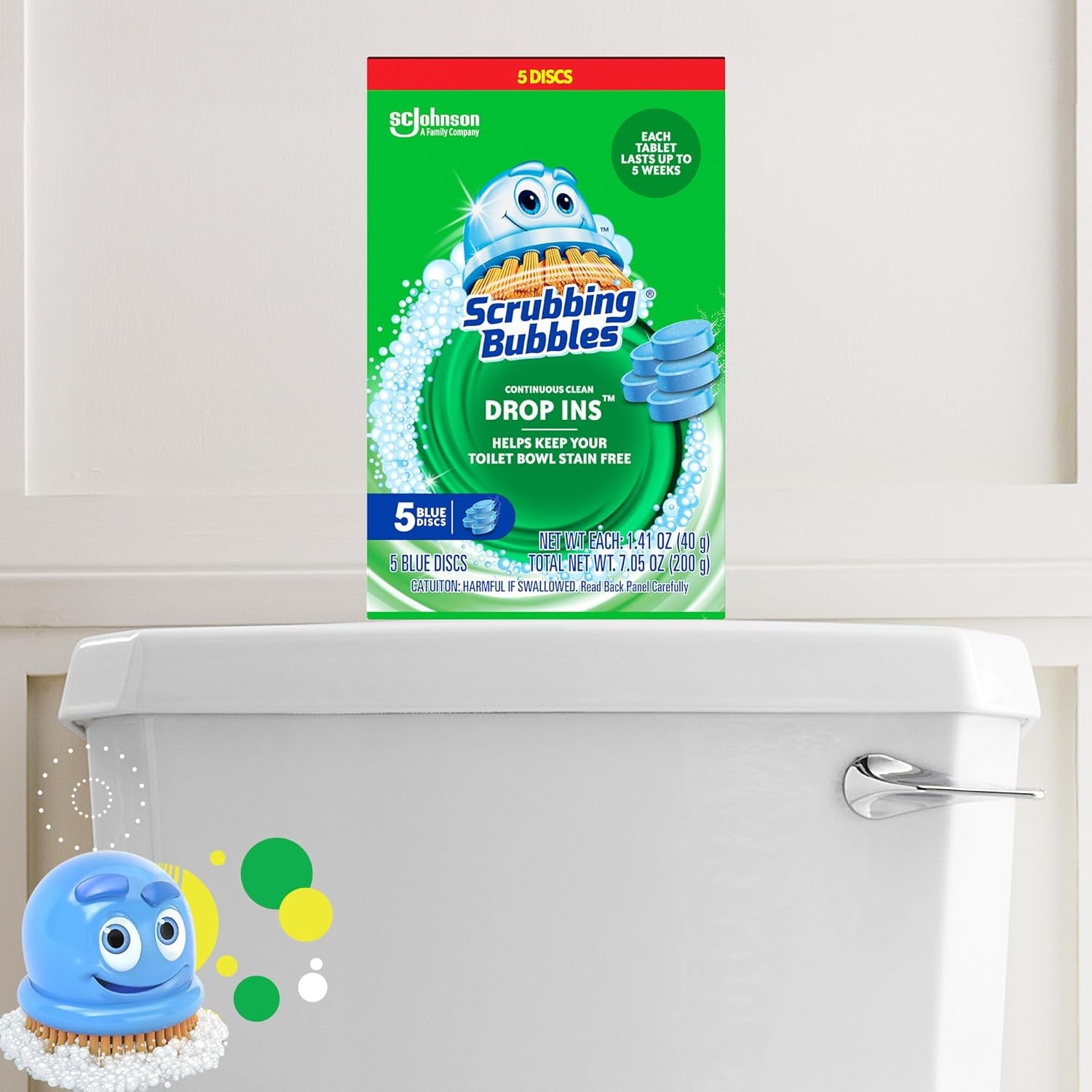 Scrubbing Bubbles Toilet Drop-Ins, Automatic Cleaner, 5 Count, Septic-Safe