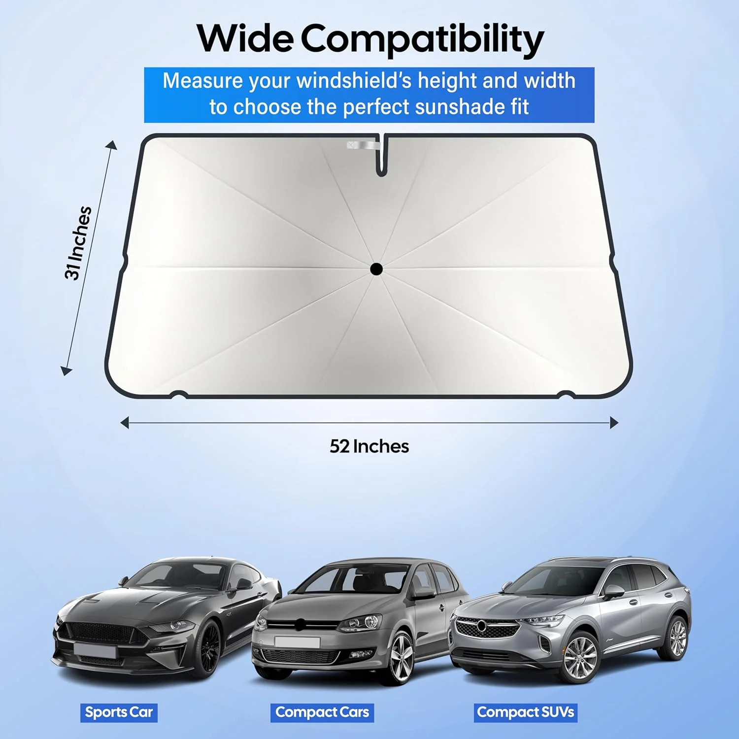 EcoNour Umbrella Windshields Sun Shade for Car | Foldable Umbrella Sun Shield |