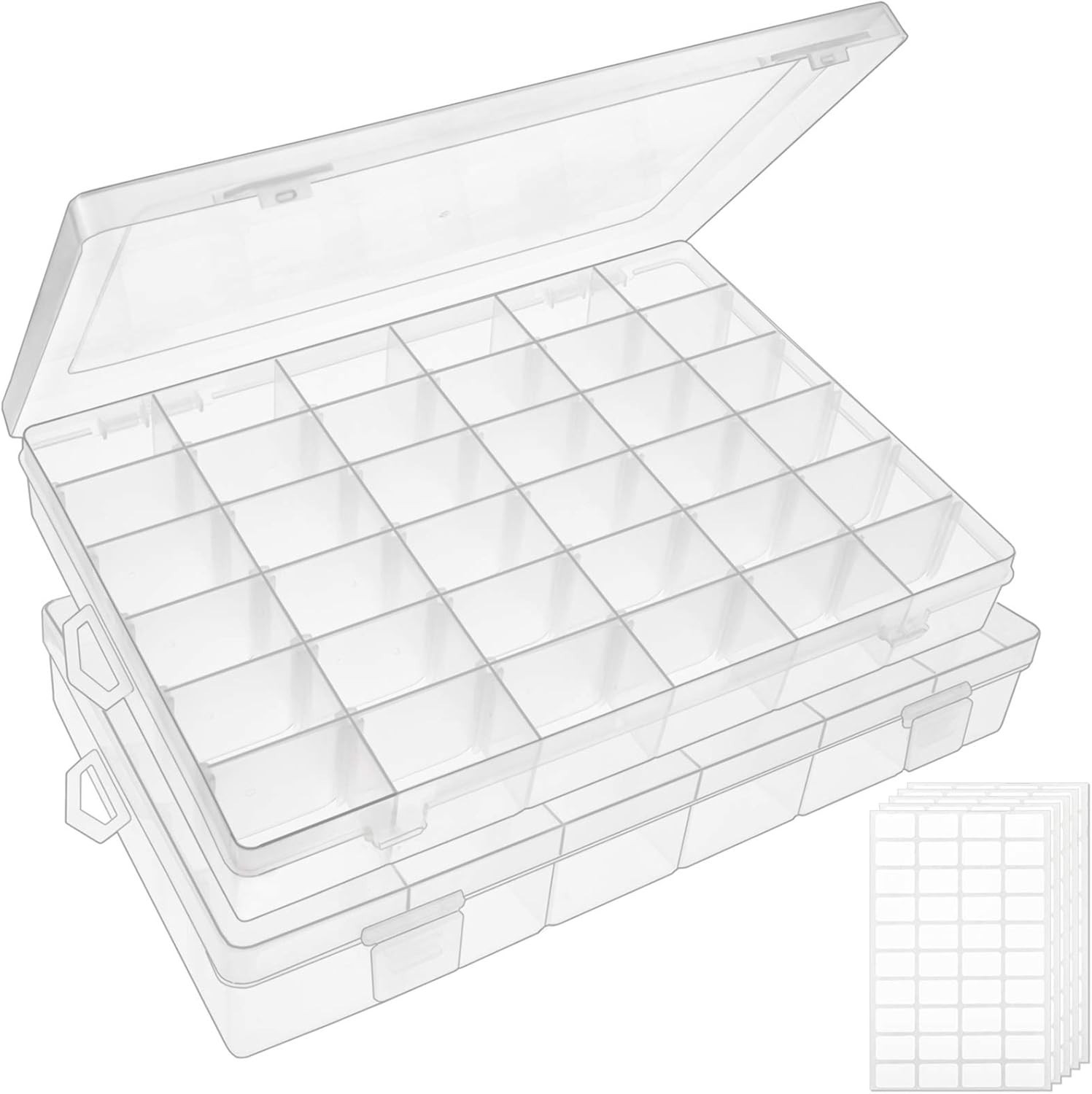 2 Pack Versatile Storage Containers with 36 Grids for Beads and Accessories