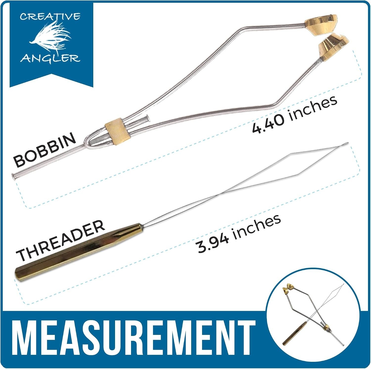 Versatile Fly Tying Combo: Stainless Steel Bobbin and Threader for All Patterns