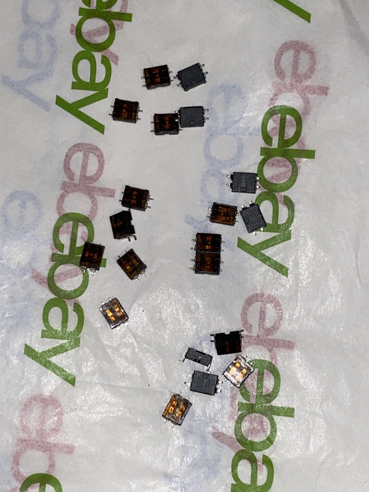 2 POSITION DUAL DIP SWITCH K40  4-PIN   ( Qty 20 ) - Old Stock - Estate Find
