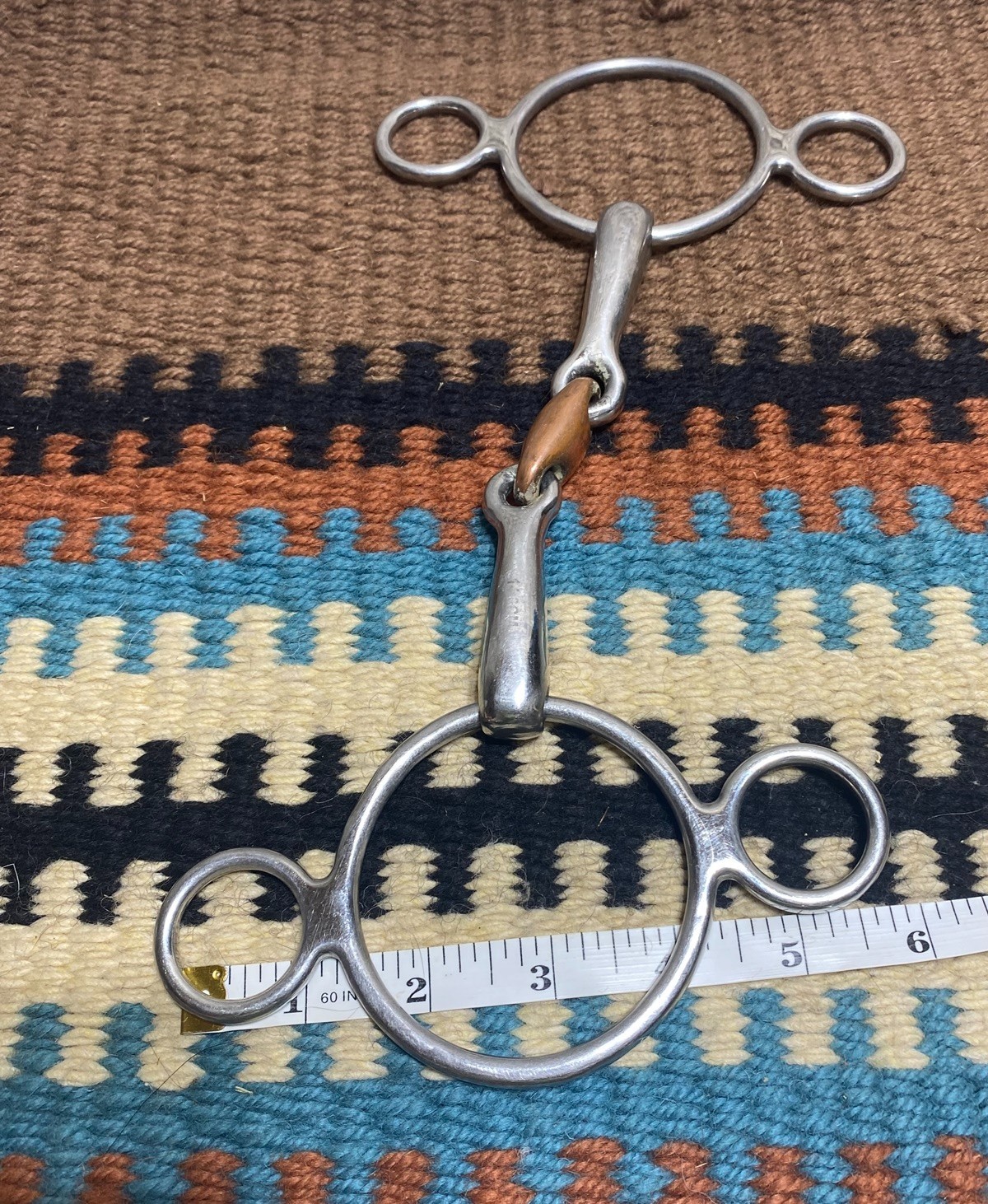 Horse Bit - Two Ring Copper Lozenge Gag Bit
