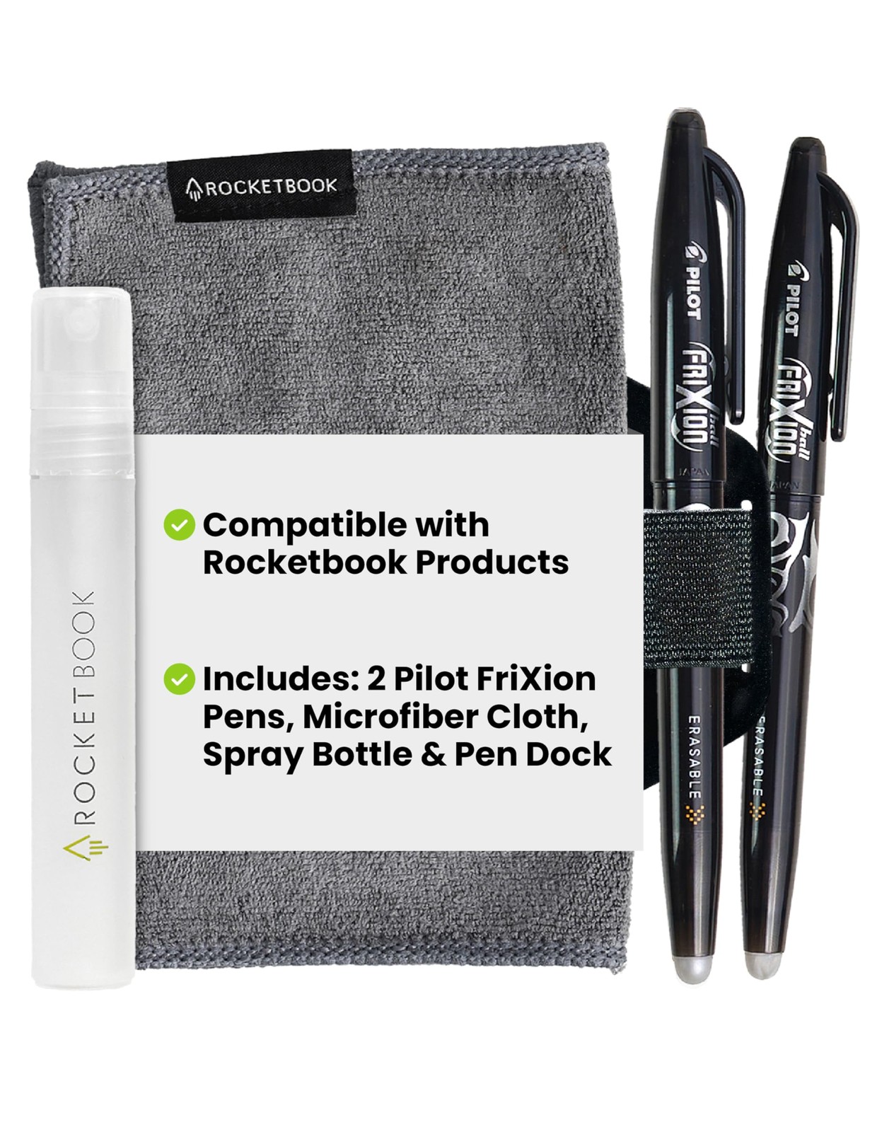 Accessory Kit – Complete Set with 2 FriXion Gel Pens, Spray Bottle, Microfibe...