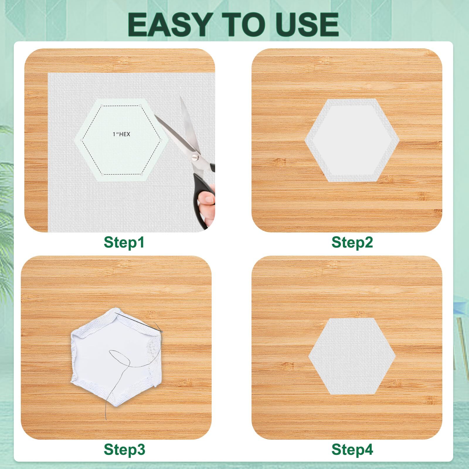Paper Piecing for Quilting DIY Patchwork Sewing Crafts 6 Shapes Acrylic Patch...