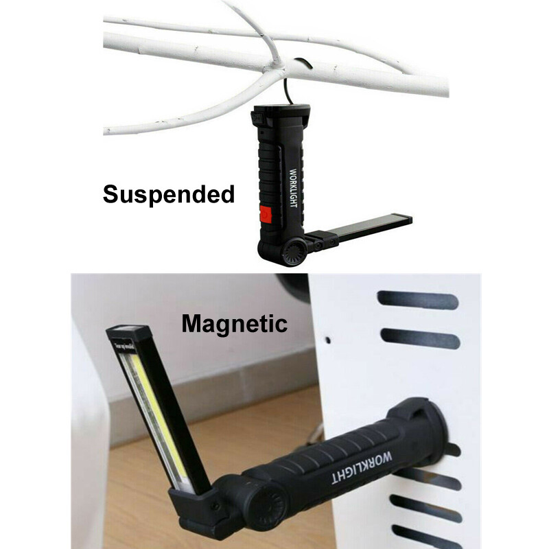 2 Rechargeable LED COB Work Light Mechanic Flashlight Lamp Magnetic Base Bright