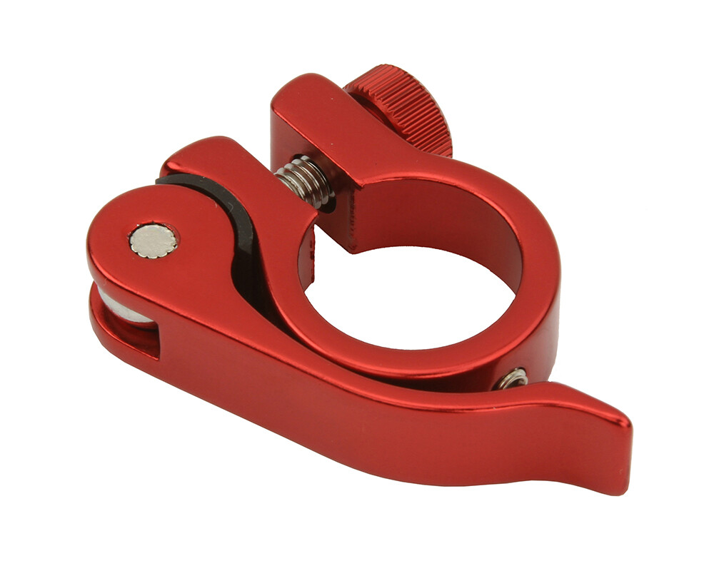 Bike Alloy Seatpost Clamp Outer Diameter 25.4mm QR Red.