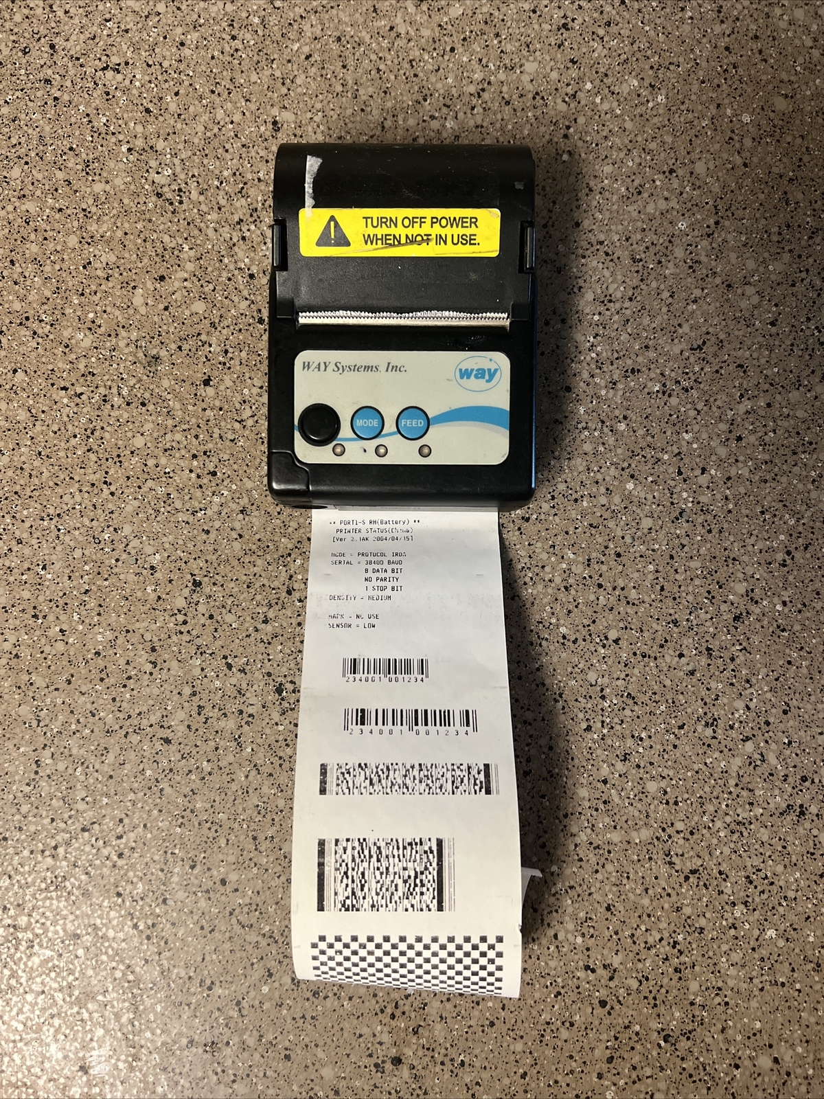 WAY SYSTEMS MOBILE PORTABLE THERMAL Printer Receipt Desktop (see descript)