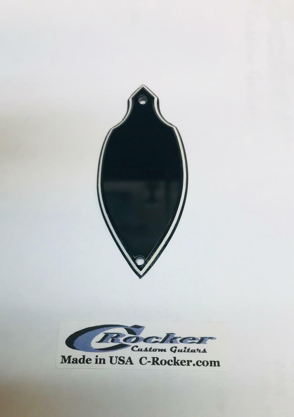 Vintage Truss Rod Cover 3-ply Black BWB made for Guild M-75 M-65 X-175 Project