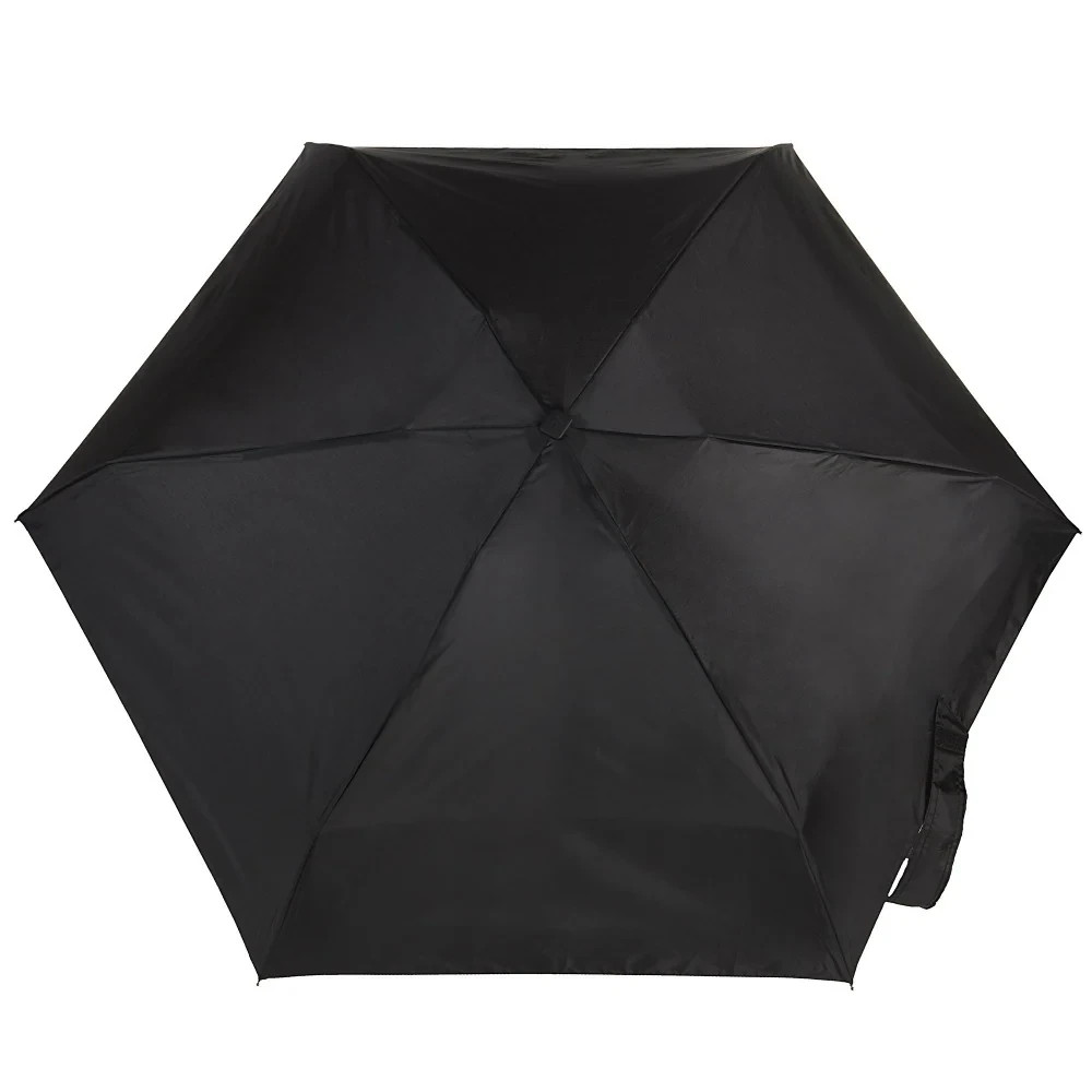 TOTES Solid Black Umbrella Eco Friendly Compact Travel Folding UPF 50 44"