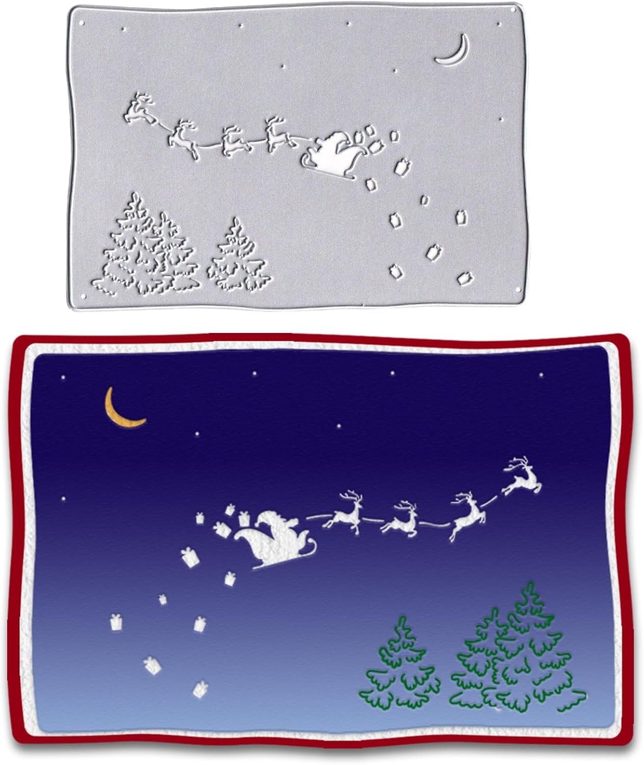 Christmas Santa Sleigh Die Cuts for Card Making, CD-LJ-231101-Xmas Background