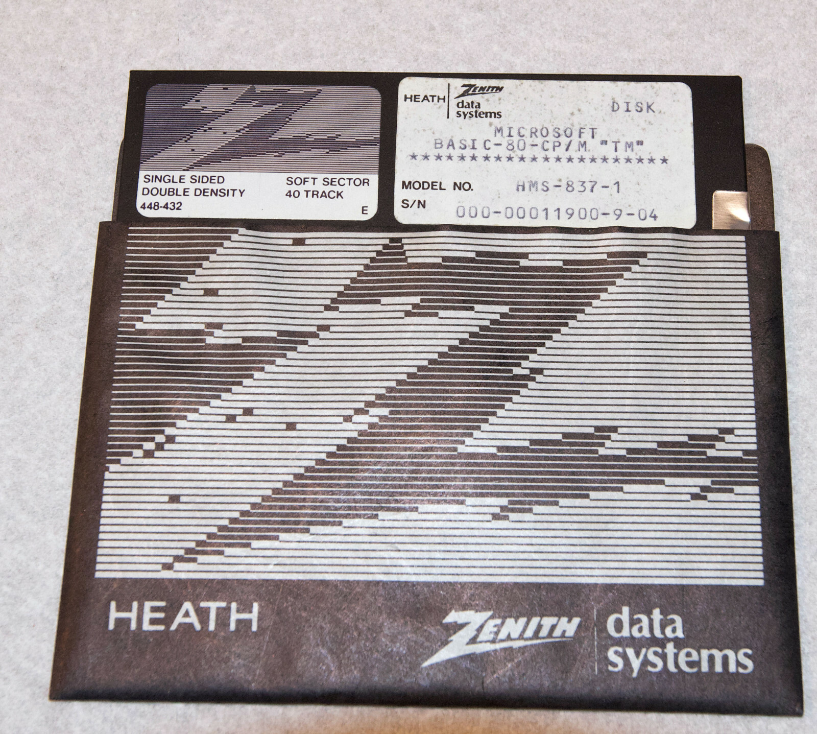 Vintage 1980 Heath Zenith Microsoft Basic 80 CP/M 5.25" Disk, HMS-837-1