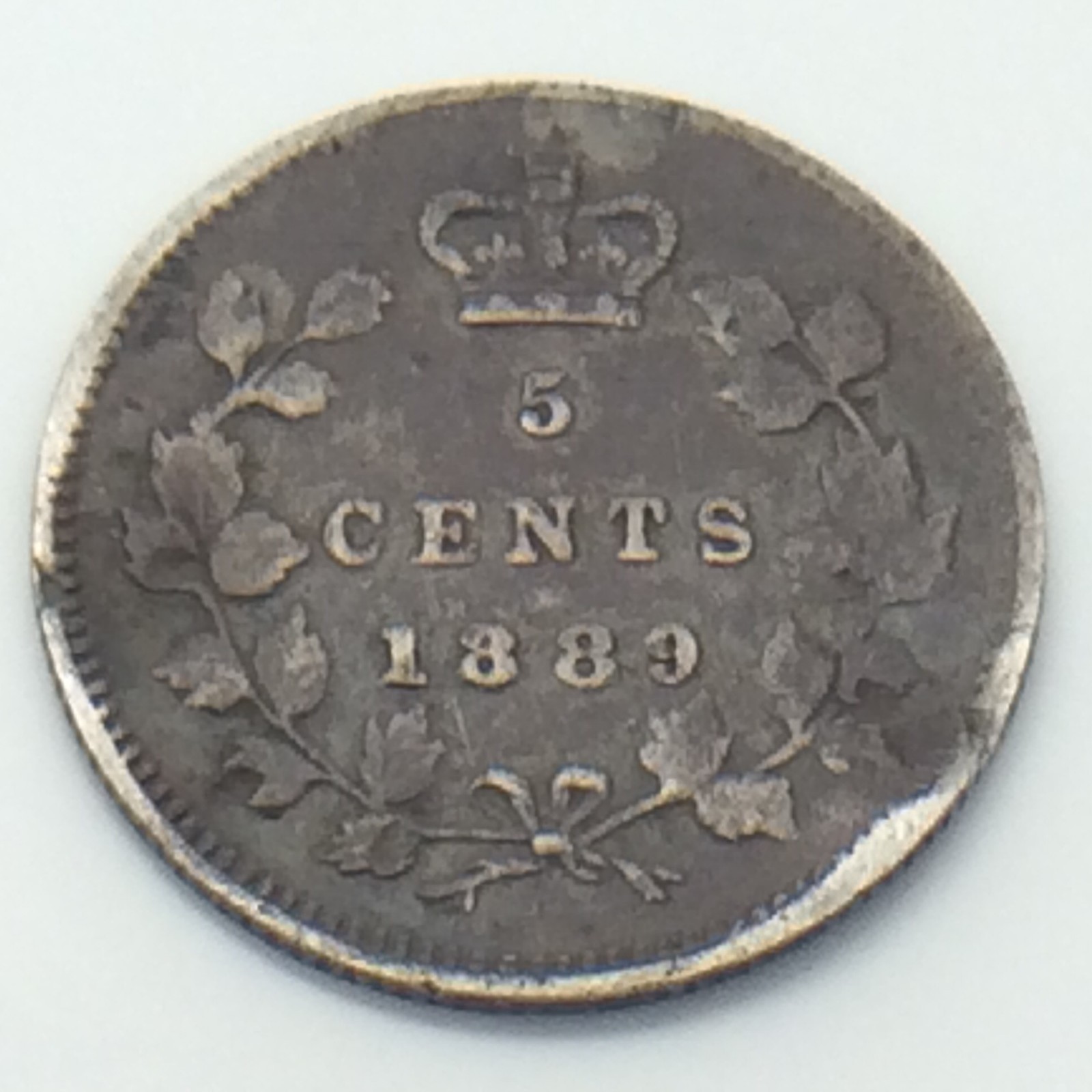 1889 Canada 5 Cents Small Silver KM# 2 Circulated Coin B796