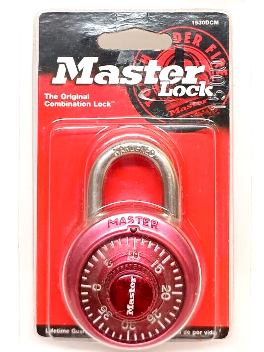 Master Lock Combination Padlock 1530DCM Red New in Package NOS