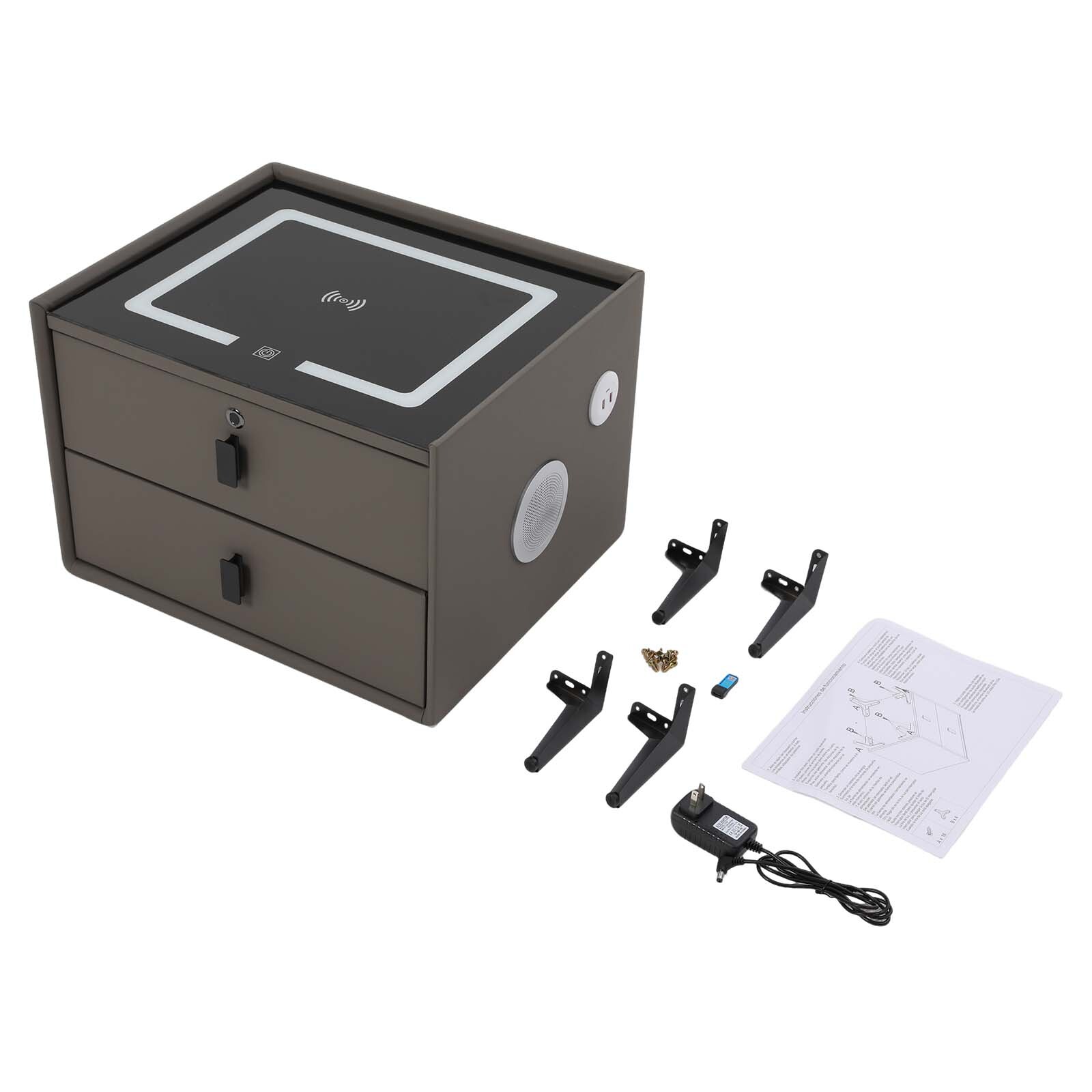 Bluetooth Speaker Smart Bedside Table with Light USB& Wireless Charging
