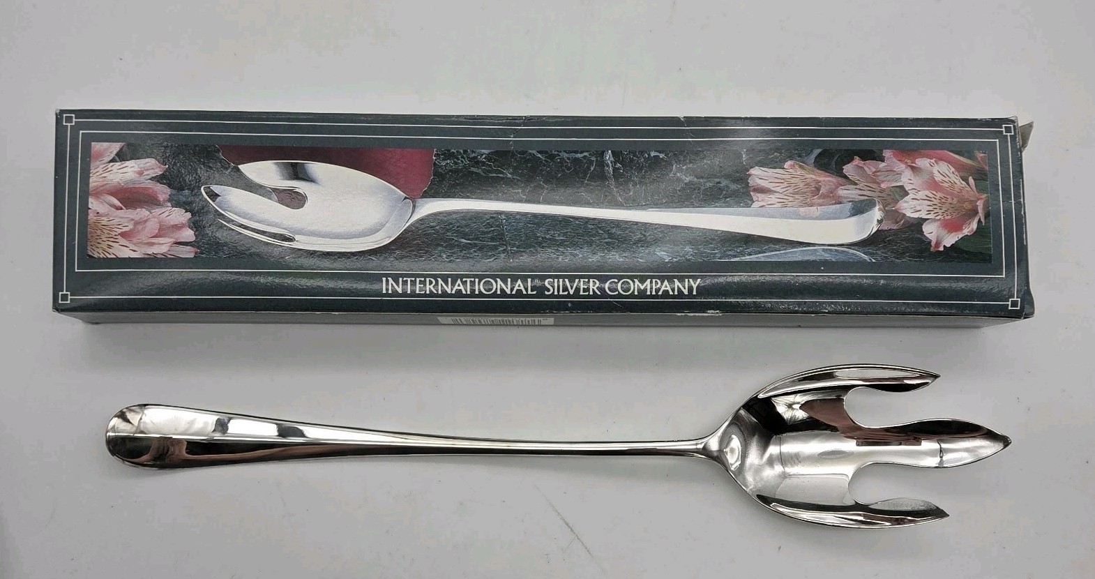 International Silver Co. Silver-Plated 13" Serving Fork VTG 1991 With Box