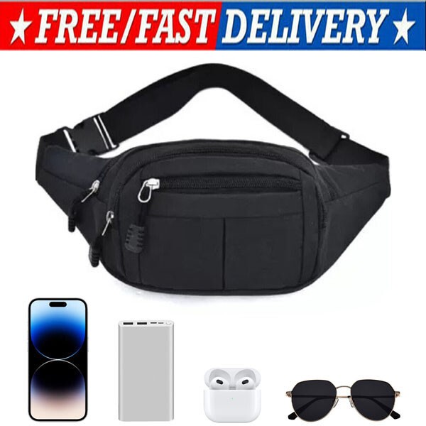 Fanny Pack Waist Bag Men Women Shoulder Hip Belt Bum Sport Travel Waterproof