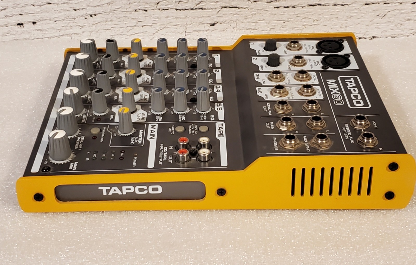 TAPCO Mix60 Desktop Mixer, Yellow -No AC Adapter * Untested*