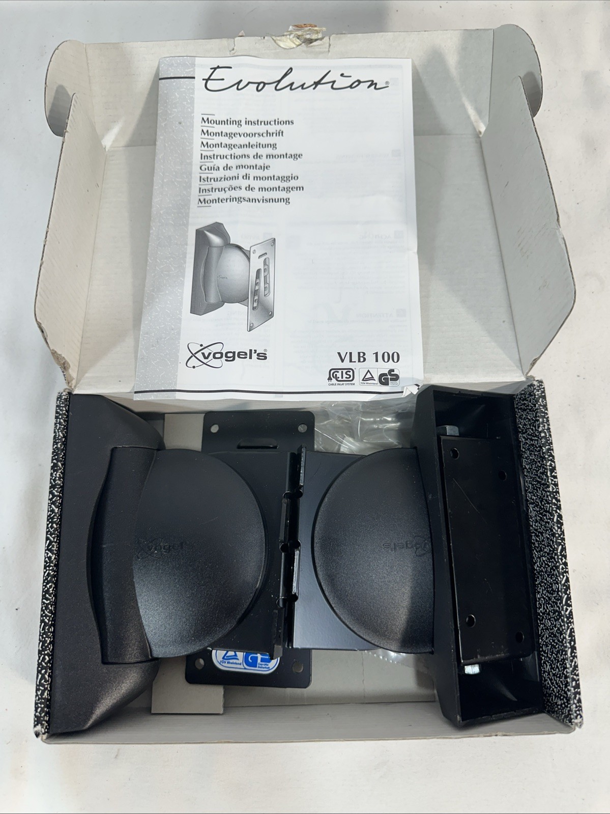 NOB Evolution VLB-100 Loudspeaker Wall Brackets WITH mounting Hardware