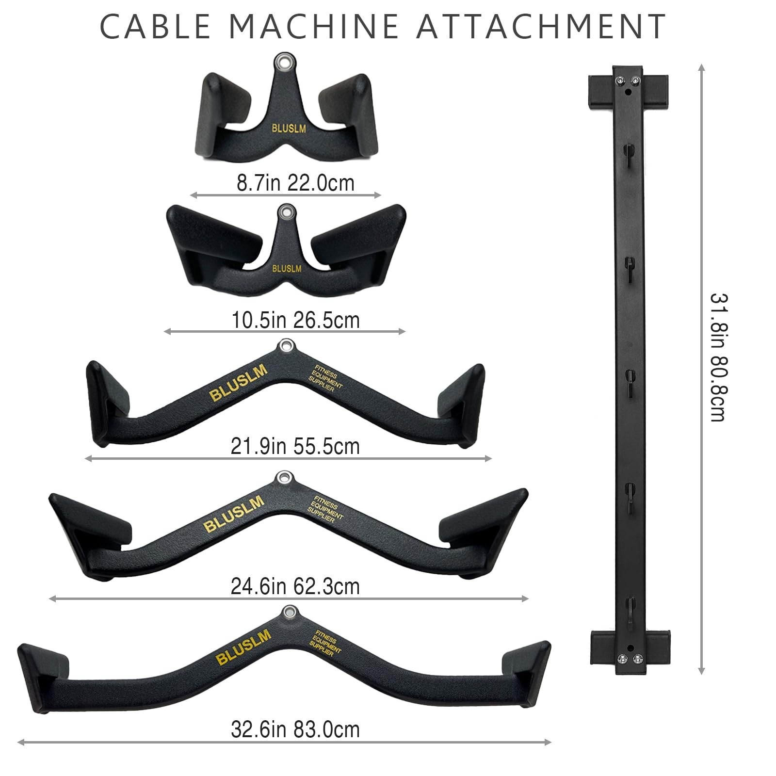 BLUSLM Lat Pull Down Bar T bar Row Attachment, V Bar Tricep Lat Pulldown Atta...